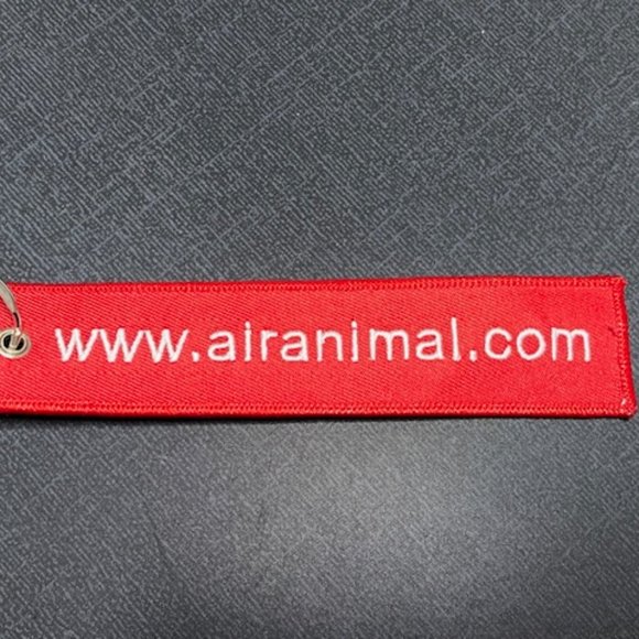 Air Animal Pet Movers Embroidered Red/White Luggage Tag Keychain 5.75"x1.25" - Picture 3 of 7